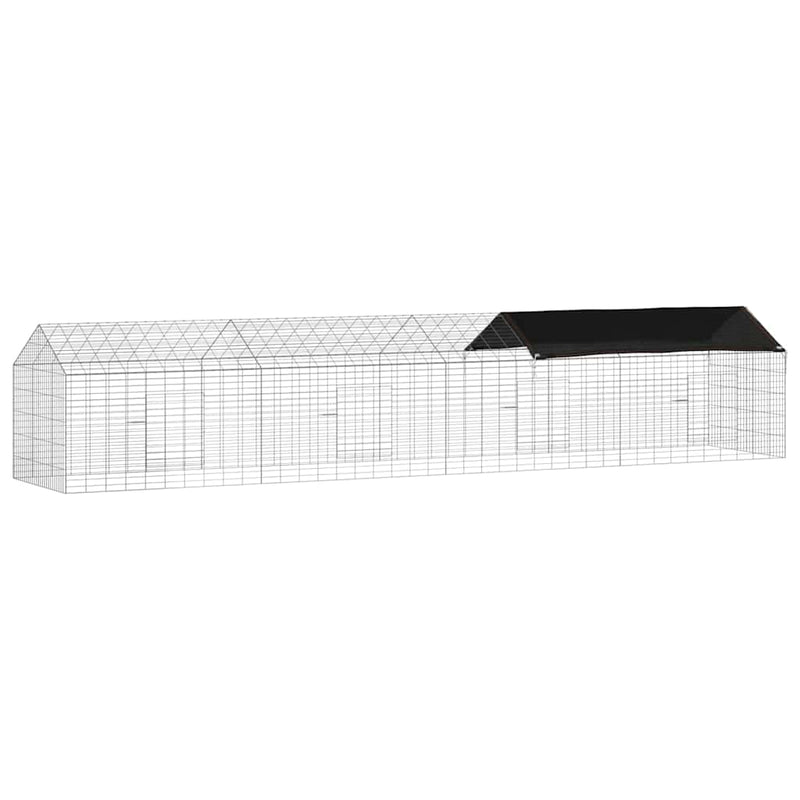 Afbeelding laden in galerijviewer, Vidaxl konijnenkooi zilver 400 x 78 x 78 cm gegalvaniseerd staal