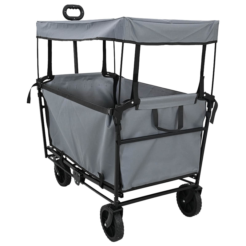 Afbeelding laden in galerijviewer, Vidaxl vouwbare handtrolley grijs 105 x 56.5 x 116 cm oxford stof
