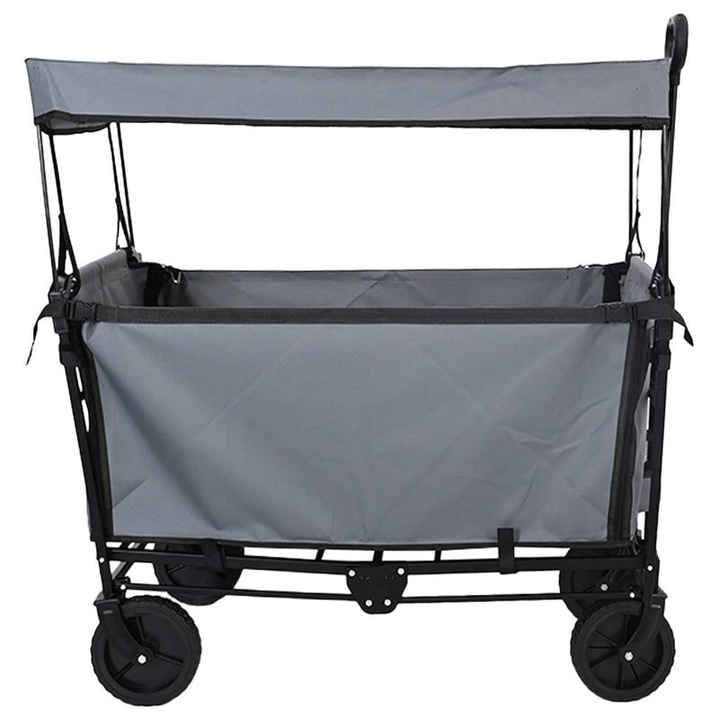 Afbeelding laden in galerijviewer, Vidaxl vouwbare handtrolley grijs 105 x 56.5 x 116 cm oxford stof