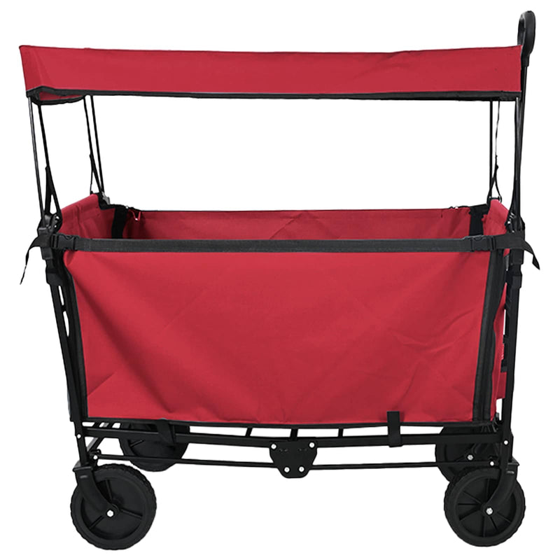 Afbeelding laden in galerijviewer, Vidaxl vouwbare handtrolley rood 105 x 56.5 x 116 cm oxford stof