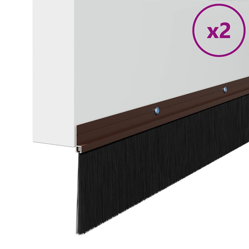 Afbeelding laden in galerijviewer, Vidaxl schroefbare deurborstelafsluitingen 2 pcs bruin 100 cm