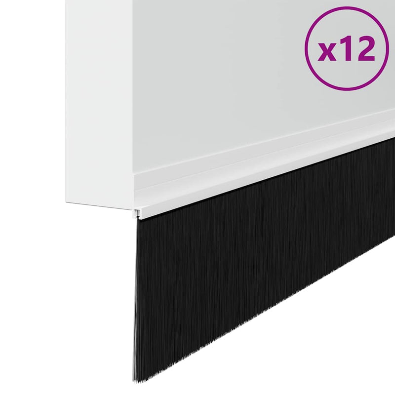 Afbeelding laden in galerijviewer, Vidaxl zelfklevende deurborstels 12 pcs wit 100 cm aluminium legering
