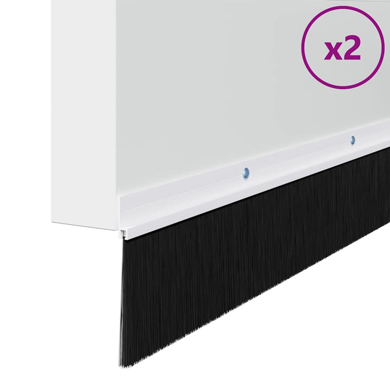 Afbeelding laden in galerijviewer, Vidaxl schroefbare deurborstelafsluitingen 2 pcs wit 100 cm