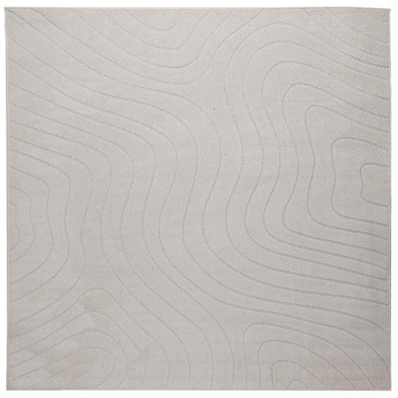 Afbeelding laden in galerijviewer, Vidaxl binnen- en buitentapijt palmeras crème 240 x 240 cm polyester