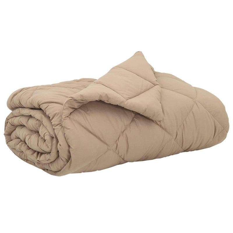 Afbeelding laden in galerijviewer, Vidaxl zomer dekbed taupe 220 x 240 cm microfiber