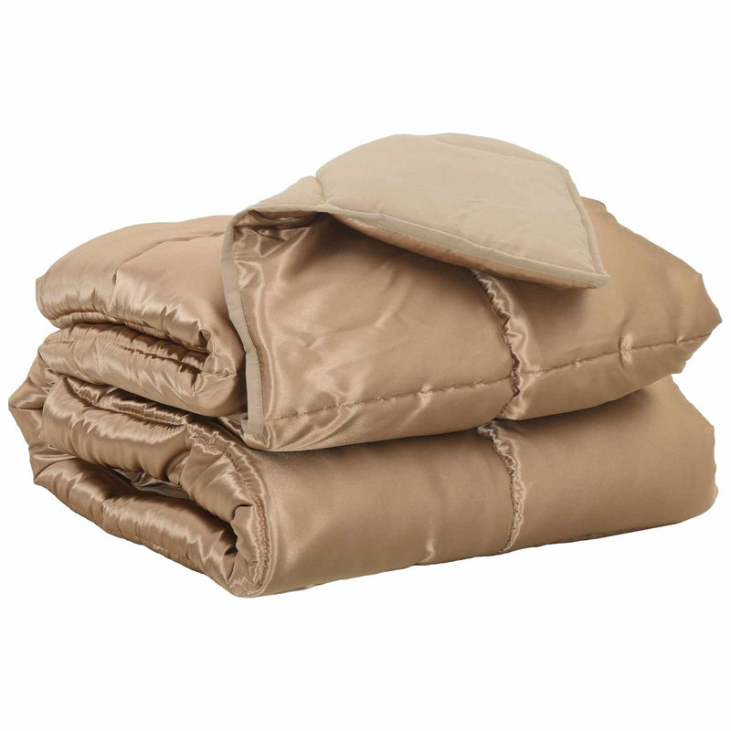 Afbeelding laden in galerijviewer, Vidaxl vol jaar dekbed goud 220 x 260 cm satijn en microfiber