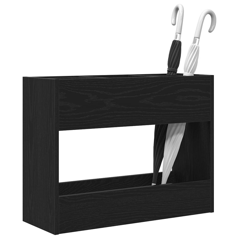 Afbeelding laden in galerijviewer, Vidaxl paraplu standaard zwart eiken 65 x 24 x 50 cm bewerkt hout