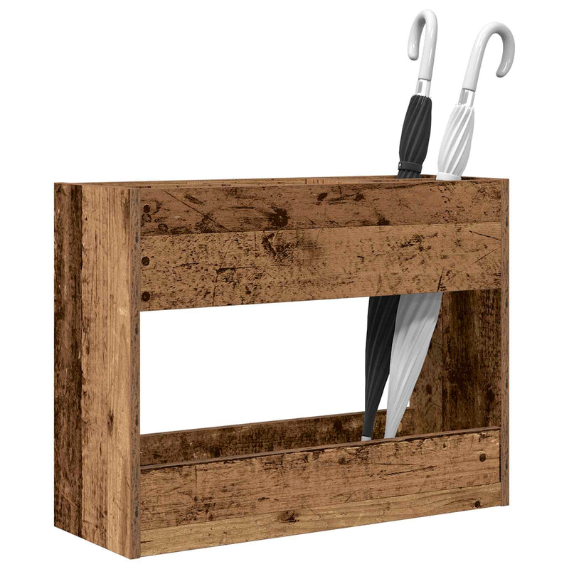 Afbeelding laden in galerijviewer, Vidaxl paraplu standaard oudhout 65 x 24 x 50 cm bewerkt hout
