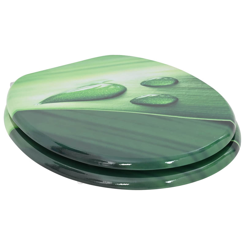 Afbeelding laden in galerijviewer, Vidaxl zachte sluit toiletbril 2 pcs groene druppel 44 x 38 cm