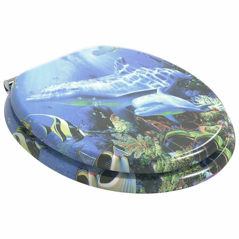 Afbeelding laden in galerijviewer, Vidaxl zachte sluit toiletbril blauw 44 x 38 cm mdf-plaat