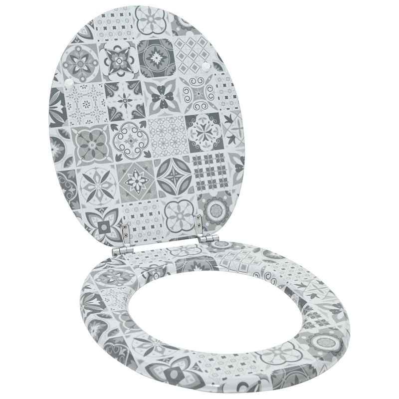 Afbeelding laden in galerijviewer, Vidaxl zachte sluit toiletbril grijs 44 x 38 cm mdf-plaat