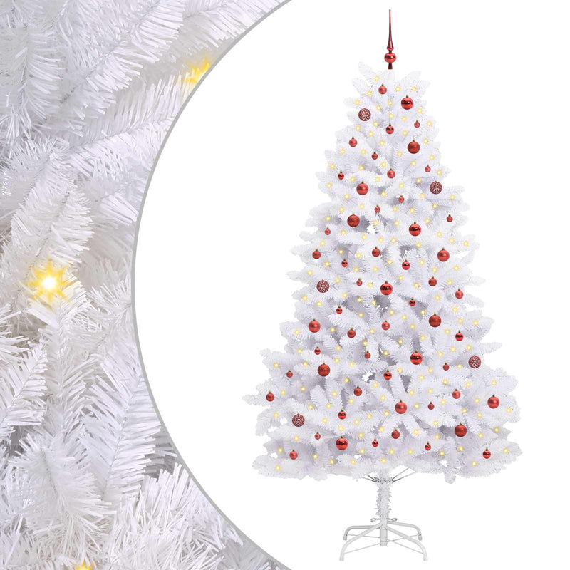 Afbeelding laden in galerijviewer, Vidaxl kunstmatige inklapbare kerstboom wit 240 cm pvc en staal