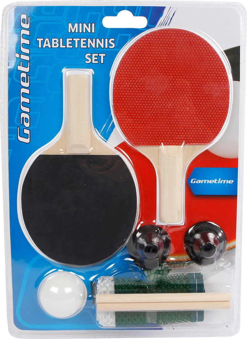 Afbeelding laden in galerijviewer, Gametime tafeltennisset mini 16 x 9 cm zwart rood 4-delig