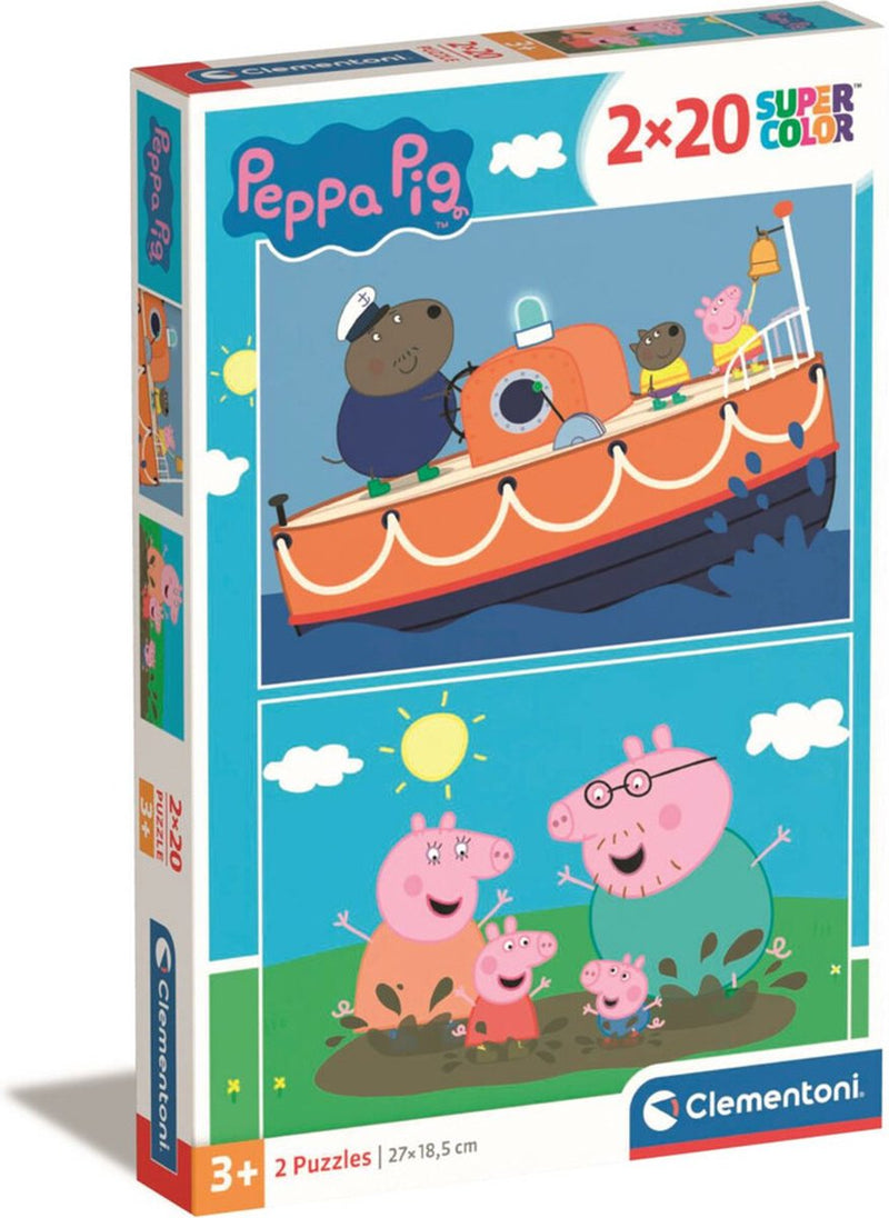 Afbeelding laden in galerijviewer, Clementoni legpuzzel super color peppa pig, 2x20st.