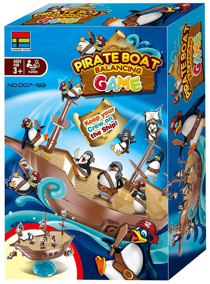 Afbeelding laden in galerijviewer, Lobbes speelgoed bv lobbes balansspel piratenboot - spannend kinderspel met pinguïns.