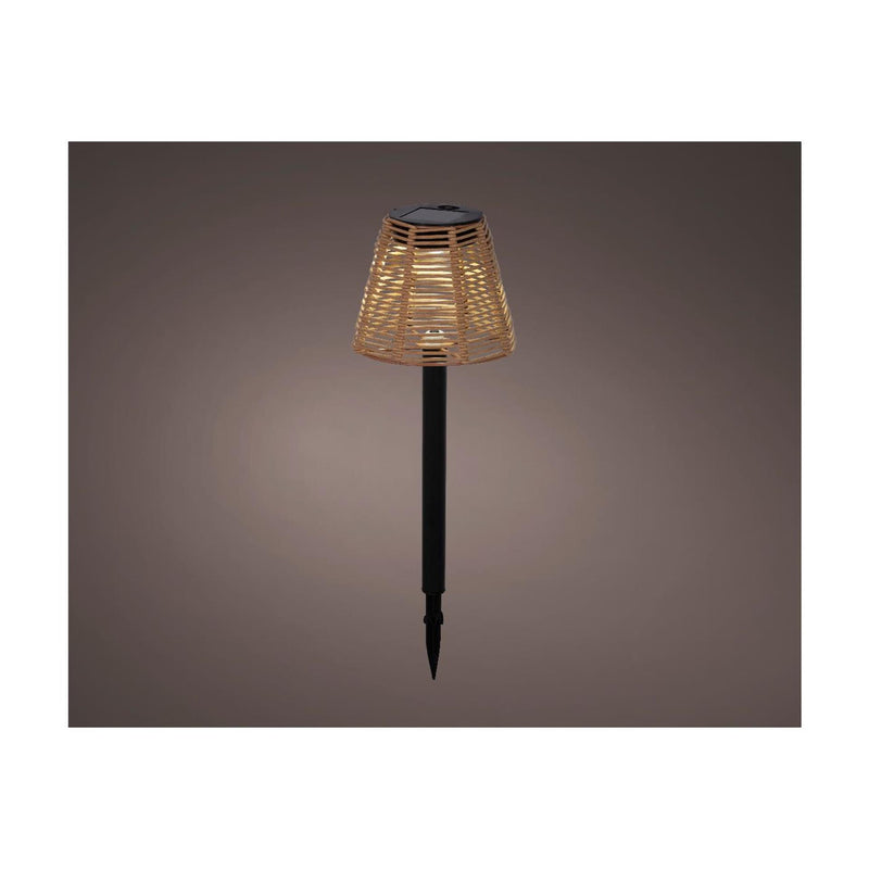 Afbeelding laden in galerijviewer, Lumineo solar steeklamp wicker ø12xh30cm