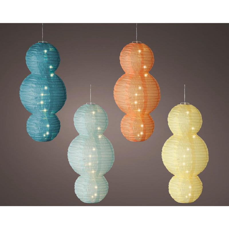 Afbeelding laden in galerijviewer, Lumineo solar lantaarn nylon ø28x58cm assortie warm wit