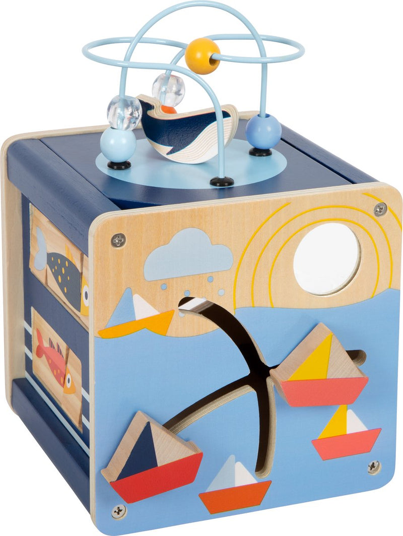 Afbeelding laden in galerijviewer, Small foot - houten activiteitenkubus oceaan