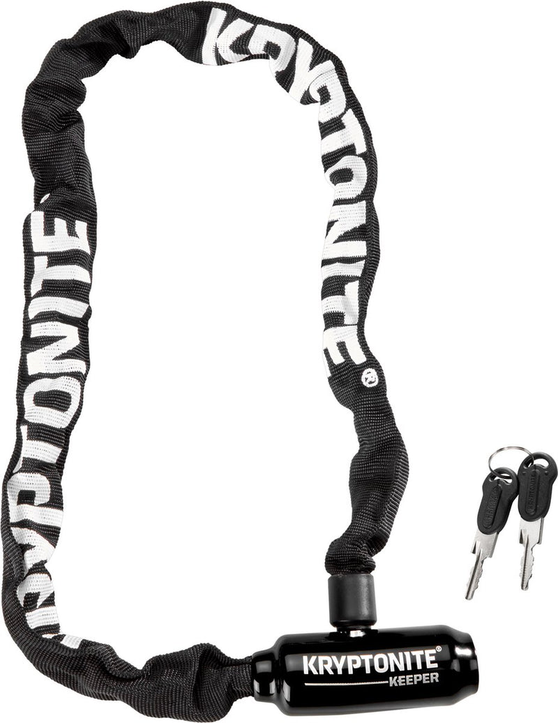 Afbeelding laden in galerijviewer, Kryptonite keeper 585-ketting met geïntegreerd slot – kettingslot fiets – fietsslot met ketting elektrische fiets – 85 cm – staal – zwart