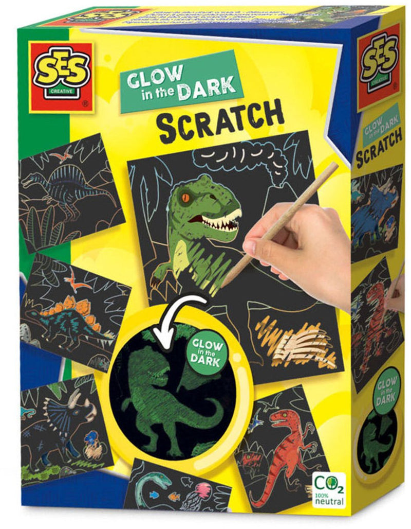 Afbeelding laden in galerijviewer, Ses creative ses glow in the dark scratch - dino's