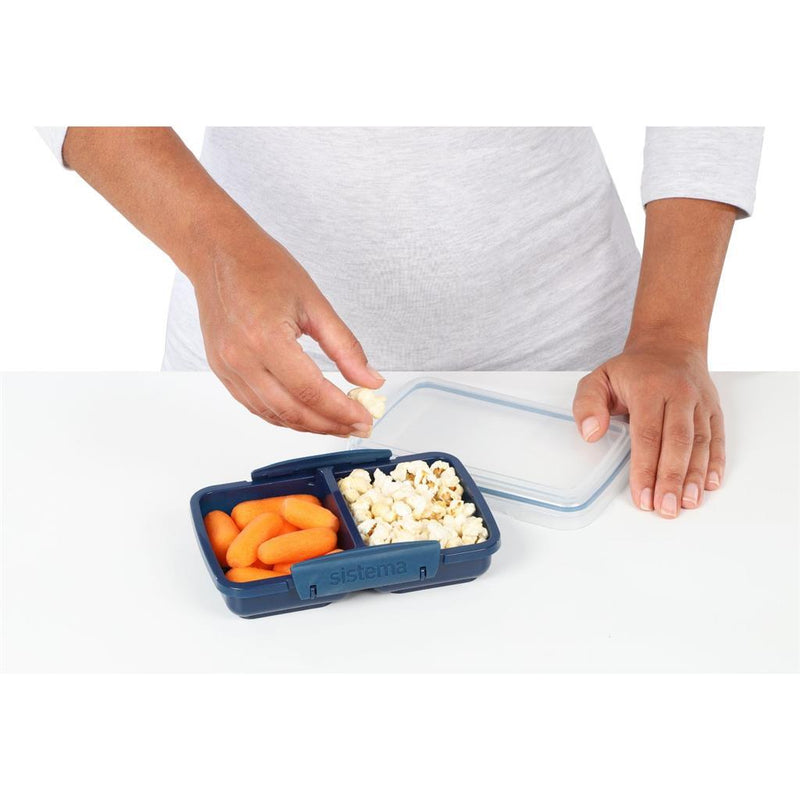 Afbeelding laden in galerijviewer, Sistema snack meeneem doos 2 vakken 350 ml assorti blauw lichtblauw