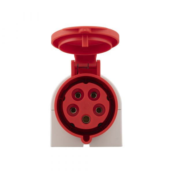 Afbeelding laden in galerijviewer, Plieger cee wandcontactdoos 400v 5 polig 32a met label rood d52s31