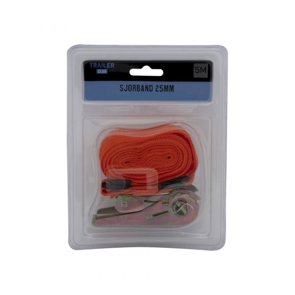 Afbeelding laden in galerijviewer, Trailergear TRAILERGEAR Sjorband 25 mm, 5 mtr. + haken