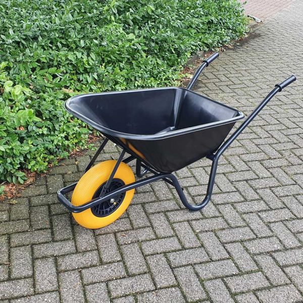 Afbeelding laden in galerijviewer, Kruiwagen kunststof zwarte bak 85 liter hq anti-lek