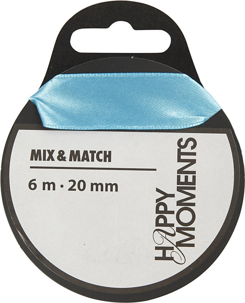 Afbeelding laden in galerijviewer, Happy moments satijnlint lichtblauw, 15m