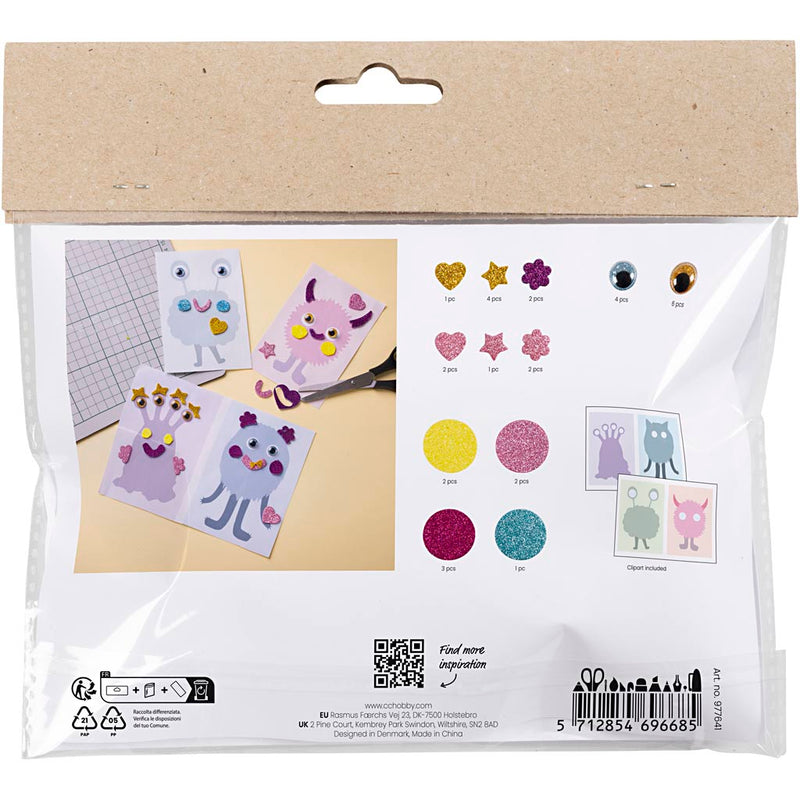 Afbeelding laden in galerijviewer, Https: www.cchobby.nl mini-hobbyset-decoratie-monstercollage-pastel-blauw-pastel-groen-pastel-roze-pastel-paars-1-doos