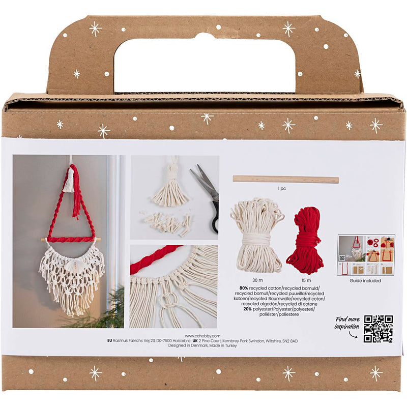 Afbeelding laden in galerijviewer, Https: www.cchobby.nl mini-hobbyset-macrame-kerstman-kerstrood-off-white-1-doos