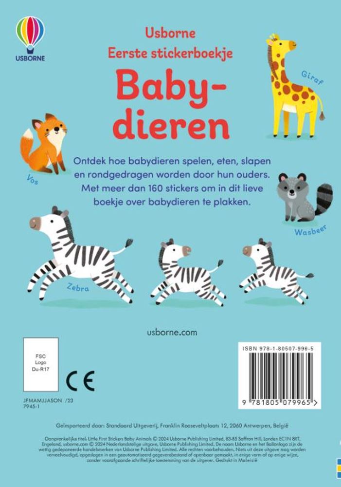 Afbeelding laden in galerijviewer, Stickerboek: babydieren. 3+