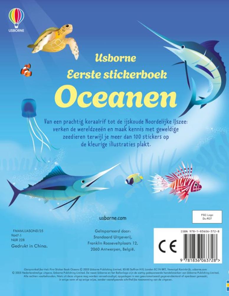 Afbeelding laden in galerijviewer, Stickerboek: oceanen. 3+