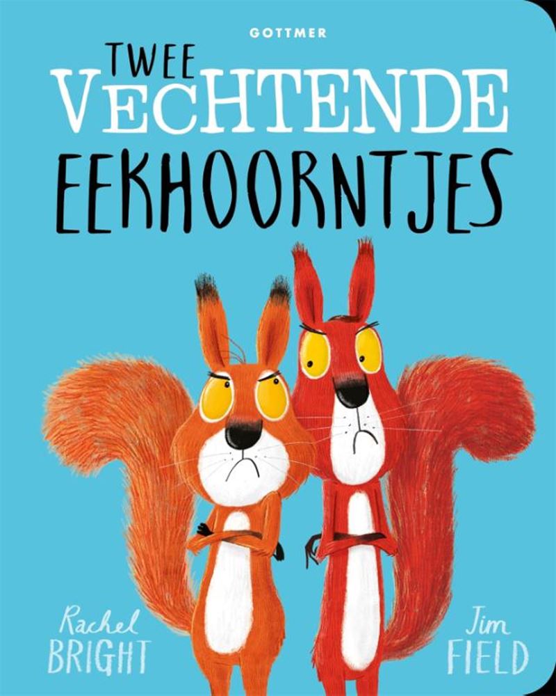 Afbeelding laden in galerijviewer, Kartonboek: twee vechtende eekhoorntjes