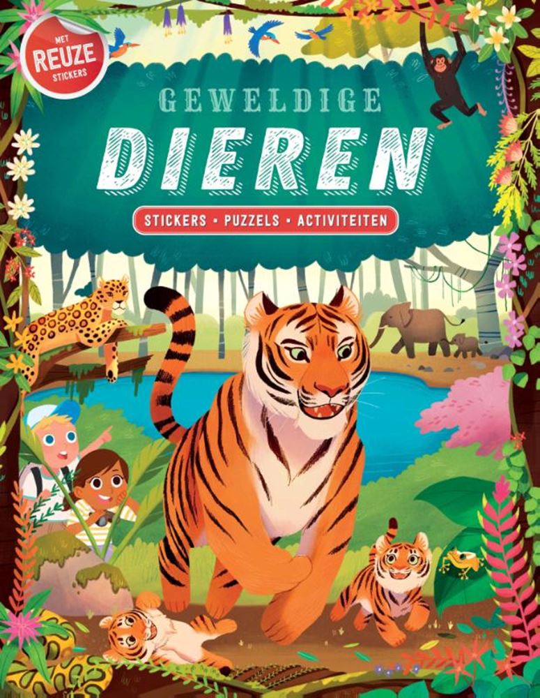 Afbeelding laden in galerijviewer, Rebo publishers geweldige dieren stickerboek 4+