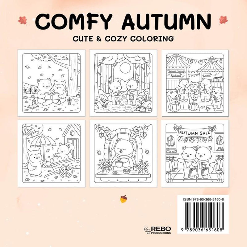 Afbeelding laden in galerijviewer, Rebo publishers comfy autumn - cute cozy coloring. 6+