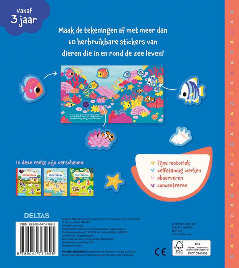 Afbeelding laden in galerijviewer, Deltas mijn eerste stickerboek kleine handjes - dieren van de zee
