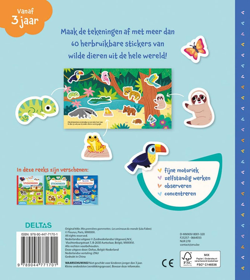 Afbeelding laden in galerijviewer, Deltas mijn eerste stickerboek kleine handjes dieren van de wereld