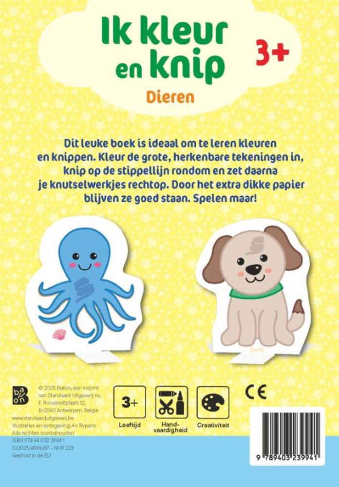 Afbeelding laden in galerijviewer, Ik kleur en knip: dieren 3+