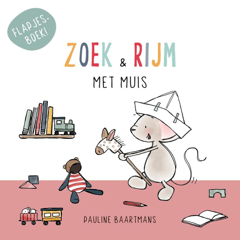 Afbeelding laden in galerijviewer, Kartonboek: zoek en rijm met muis 2+