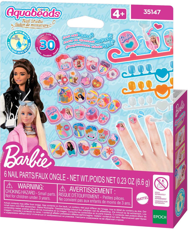 Afbeelding laden in galerijviewer, Aquabeads barbie nagel navullingsset- 30 kinder nagels die plakken met water