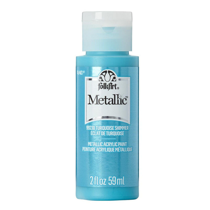 Afbeelding laden in galerijviewer, Folkart • metallic acrylic paint turquoise shimmer 59ml