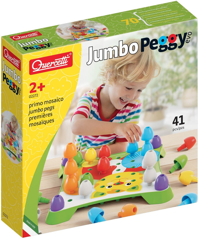 Afbeelding laden in galerijviewer, Quercetti educatief mozaïek speelgoed jumbo peggy evo 41 pins.