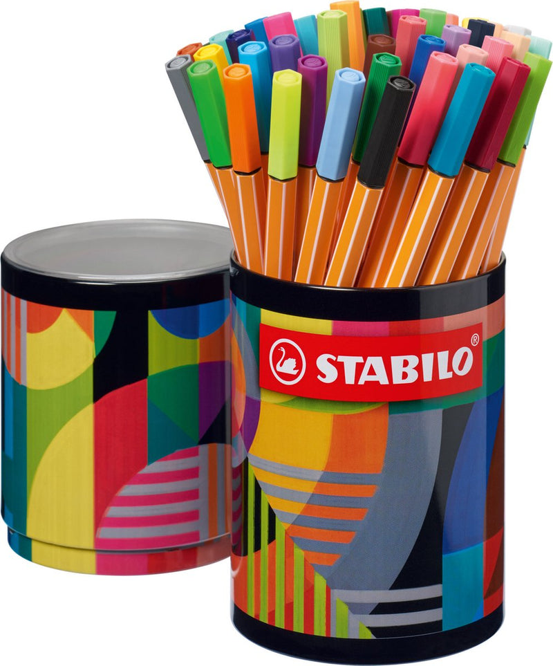 Afbeelding laden in galerijviewer, Stabilo point 88 arty fineliners in metalen rond etui - 45dlg.