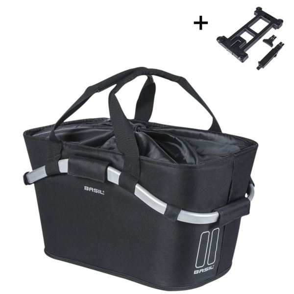 Afbeelding laden in galerijviewer, Basil fietsmand classic carry all met mik bevestiging 22 liter 20 x 38 x 17 cm - zwart