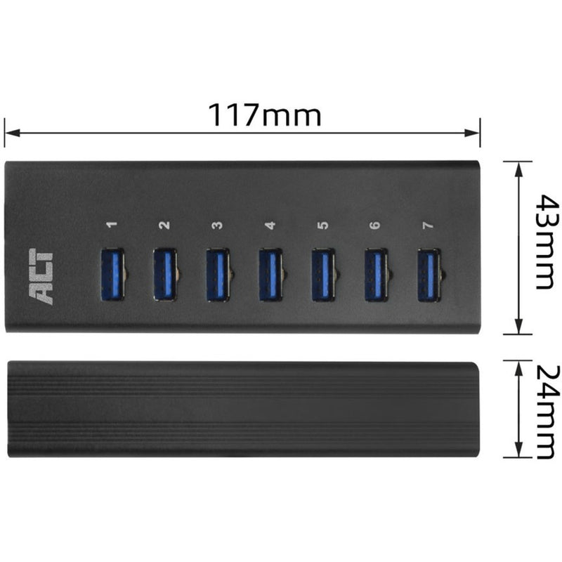 Afbeelding laden in galerijviewer, ACT Connectivity USB Hub 7 Port met stroomadapter
