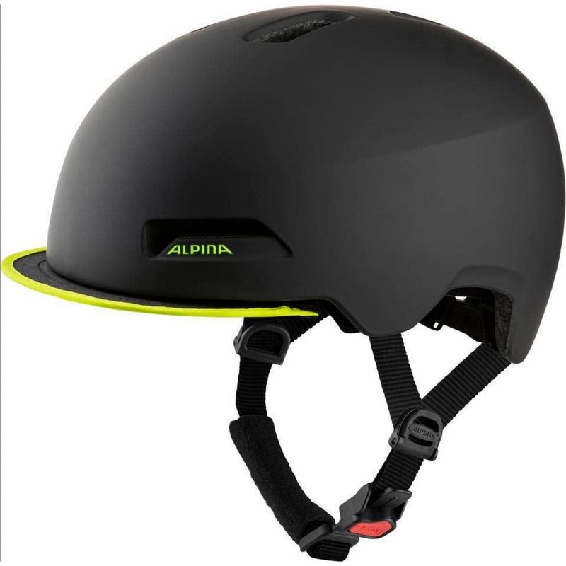 Afbeelding laden in galerijviewer, Alpina sports urban helm brooklyn 57-61 mat zwart geel