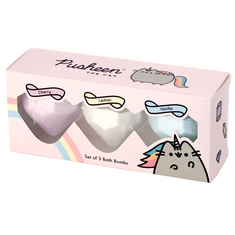 Afbeelding laden in galerijviewer, Ty beau cadeauset van 3 pusheen de kat bruisballen fruitig
