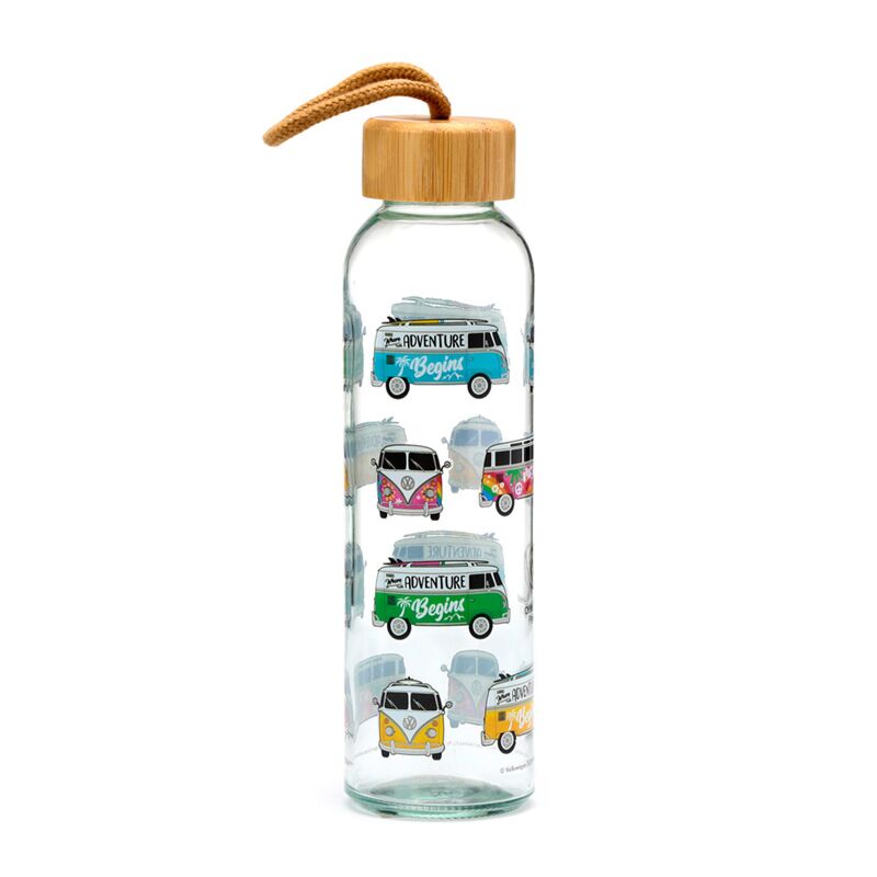 Afbeelding laden in galerijviewer, Volkswagen busje vw t1 summer surf 500ml glazen waterfles
