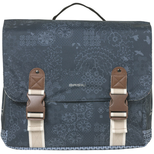 Afbeelding laden in galerijviewer, Basil dubbele fietstas bohème mik 35 liter - indigo blauw
